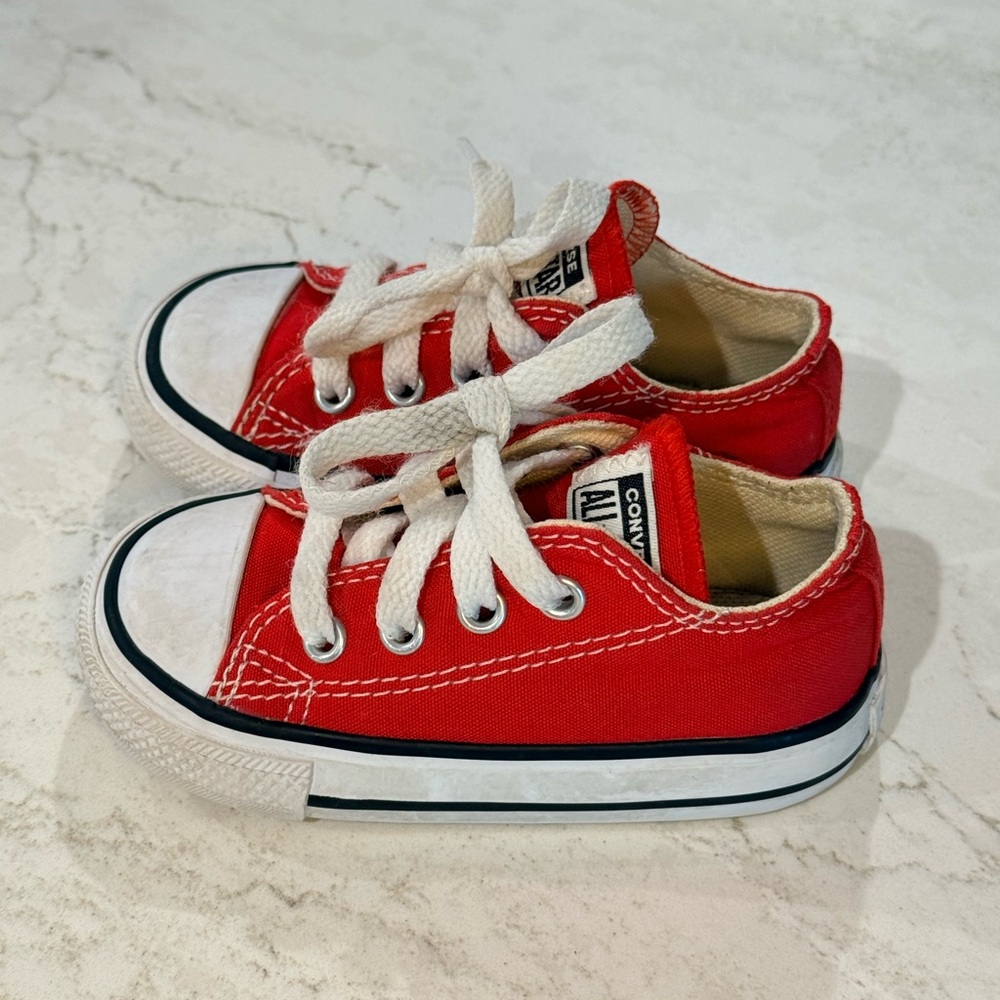 Converse Kids Red and White Sneakers